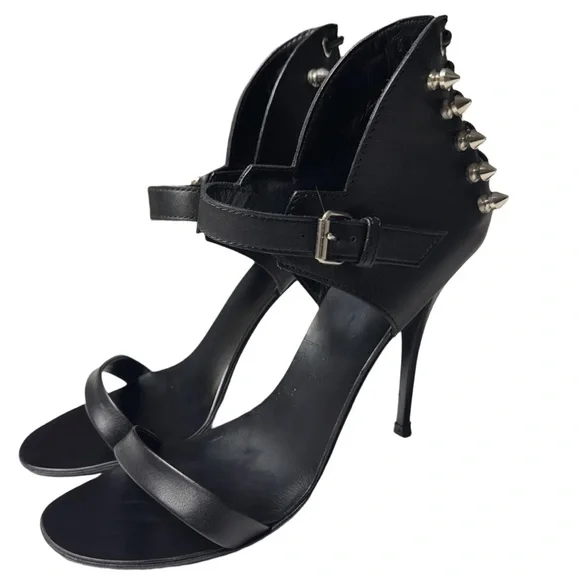 GIUSEPPE ZANOTTILeather Stiletto Sandals High Heel Pump Shoe Spikes Studs